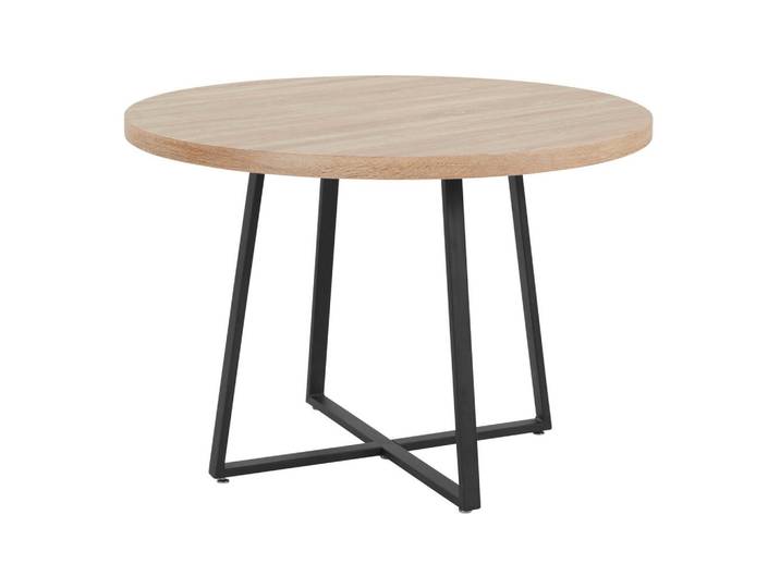 Mid.you Esstisch Antwerpen, Natur, Metall, Holz, rund, Sternfuß, 110x76x110 cm, gastro- und objekttauglich, Esszimmer, Tische, Esstische, Esstische rund