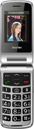 Beafon SL645plus 2G Senioren-Klapp-Handy IP54, SOS Taste, SOS-Funktion Schwarz, Silber