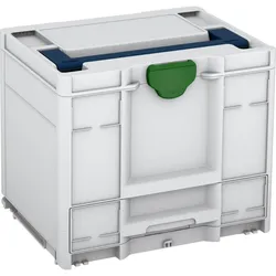 Tanos systainer3 Combi M 337 lichtgrau (RAL 7035), Verschluss smaragdgrün (RAL 6001), Griff saphirblau (RAL 5003) - 83550048.215