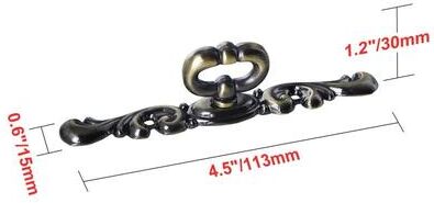 "Utopia Alley Vallia Cabinet Ring Pull Knob - Vintage Cabinet Antique Brass Hardware with Hand, 4.4"""