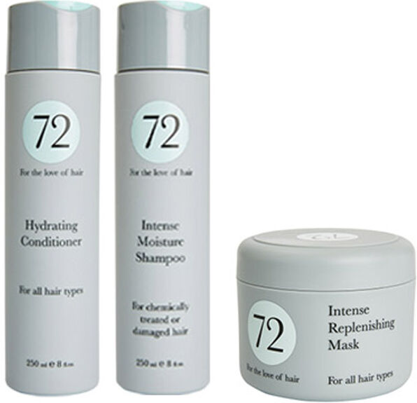 72 Hair Intense Moisture Shampoo, Hydrating Conditioner & Mask Pack