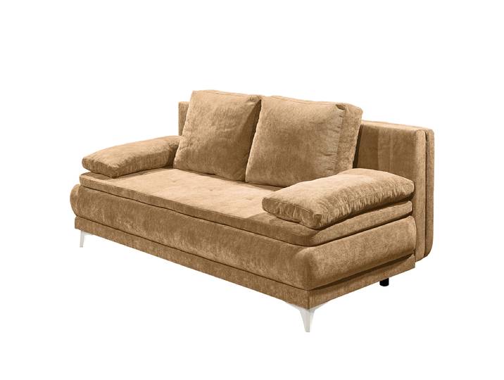 Schlafsofa Braun Chenille Holda 210 x 96 x 106cm Beige Modern