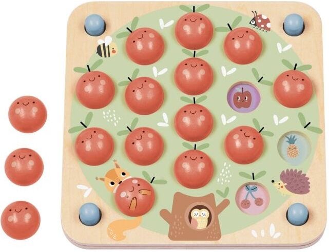 Tooky Toys Tooky Toy Wooden Memory Game - Apple - Durable Wooden Construction for Kids