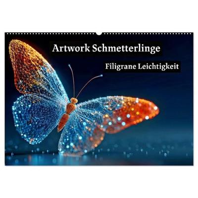 Artwork Schmetterlinge - Filigrane Leichtigkeit (Wandkalender 2026 DIN A2 quer), CALVENDO Monatskalender