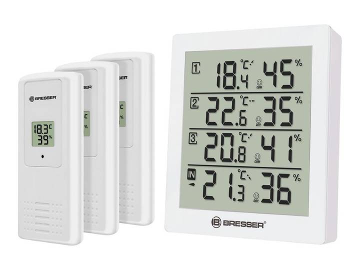 Bresser Weerstation - Temeo Hygro Quadro - Met 4 onafhankelijke meetgegevens - Wit