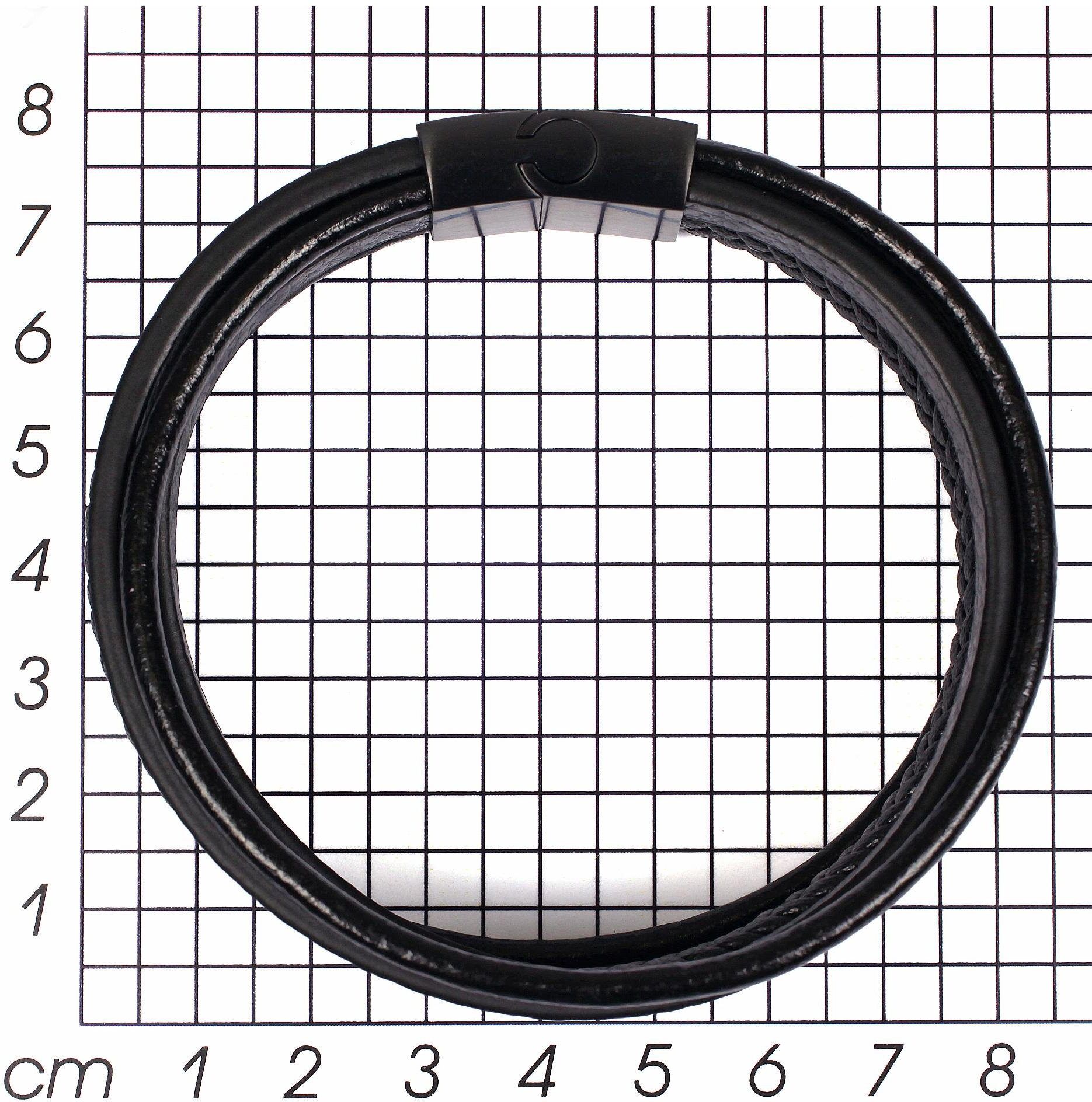 Lederarmband FIRETTI "im maskulinen Design, mehrreihig, teilweise geflochten", schwarz, Armbänder, Herren, 23cm, Edelstahl Leder, Edelstahl, Leder, Lederarmband schwarz 23cm, Edelstahl Leder