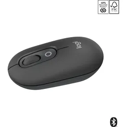 Logitech POP Icon Mouse mit personalisierbarem Emoji, Grafit, SilentTouch-Technologie, Easy-Switch-Taste (Bis zu 3 Geräte)