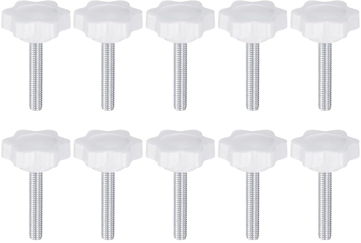 Sterknoppen M5 Draaigrepen Wit - M5 x 30 mm