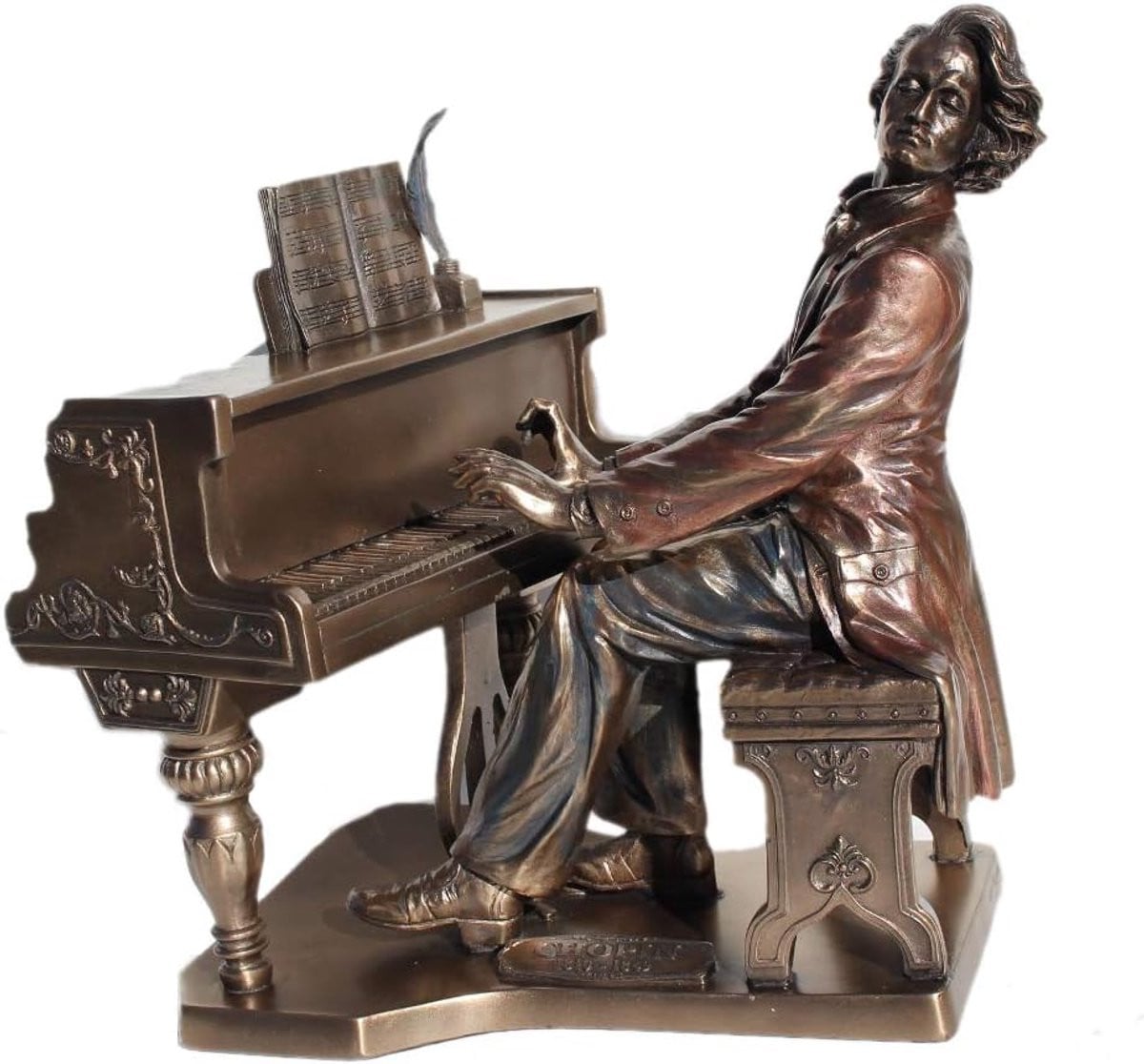 Veronese Design Beeld Frederic Chopin achter de piano H x B x D: 22 x 21 x 11,5 cm