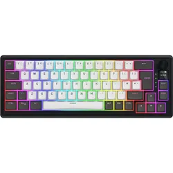 Hator Skyfall 65 Pro Wireless - Gris/Noir (DE, Kabelgebunden, Kabellos), Tastatur, Schwarz, Grau