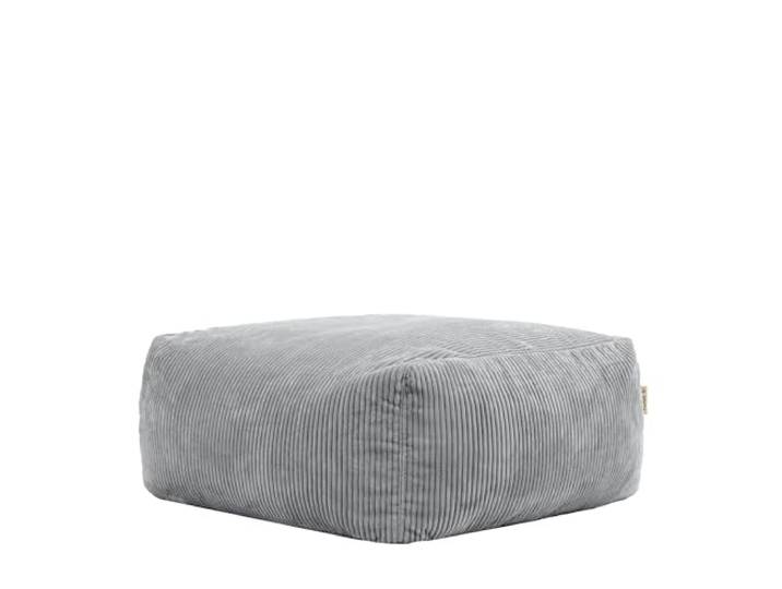 Icon Zen Cord Sitzsack Hocker mit Schaumstoff Füllung, Modular Sofa, Grau Entworfen in Deutschland, Boneless Sofa, Weicher Cordstoff, Fußhocker für Wohnzimmer und Schlafzimmer