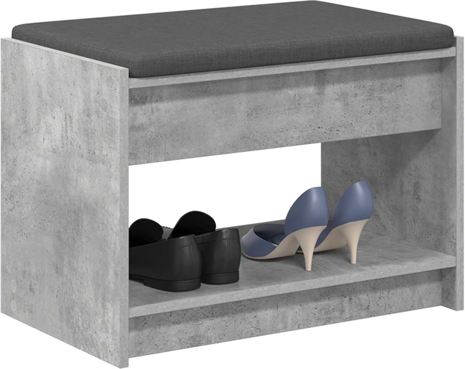 vidaXL Banc d'entrée Gris Béton 63 x 38 x 45 cm
