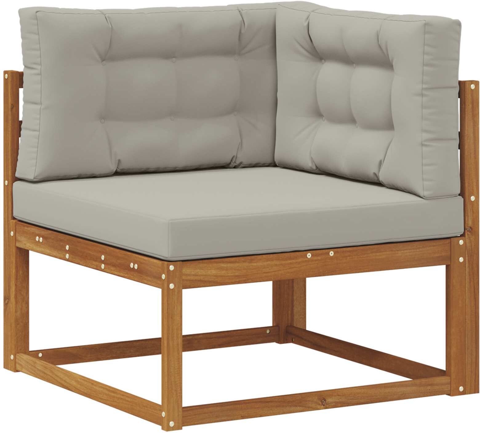 vidaXL Ensemble de canapés d'extérieur 4 pc Natural and Light grey