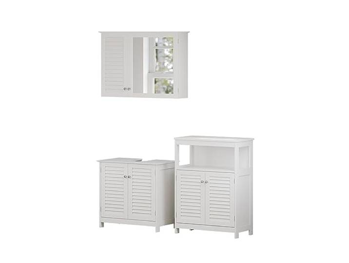 Vicco Badmöbel-Set Riad, Weiß 60 cm