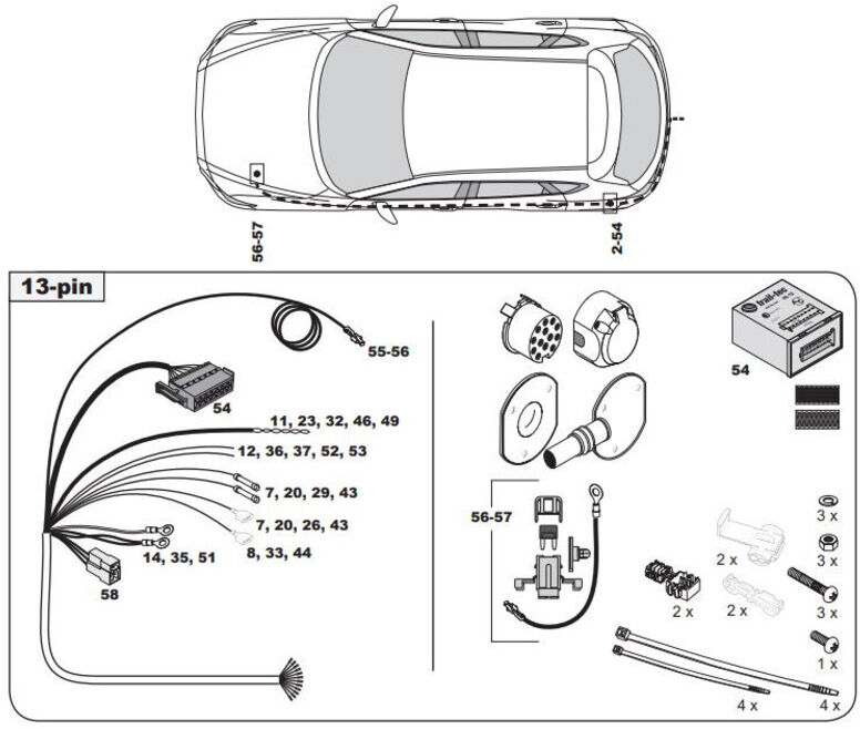 FAISCEAU SPECIFIQUE 13 BROCHES POUR MAZDA 6 BREAK (03/13-)