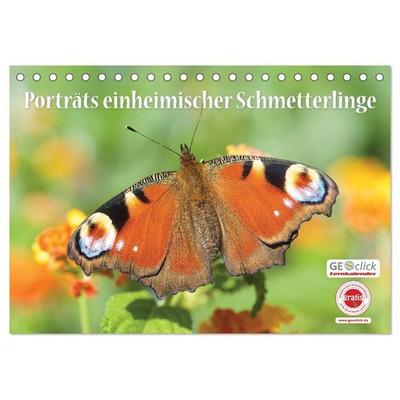 GEOclick Lernkalender: Porträts einheimischer Schmetterlinge (Tischkalender 2026 DIN A5 quer), CALVENDO Monatskalender