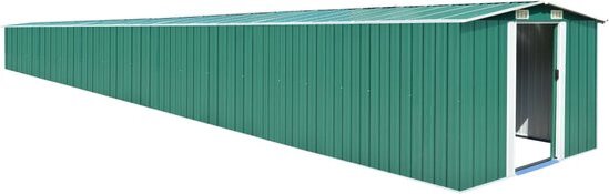 vidaXL Gerätehaus 257x990x181 cm Stahl verzinkt grün