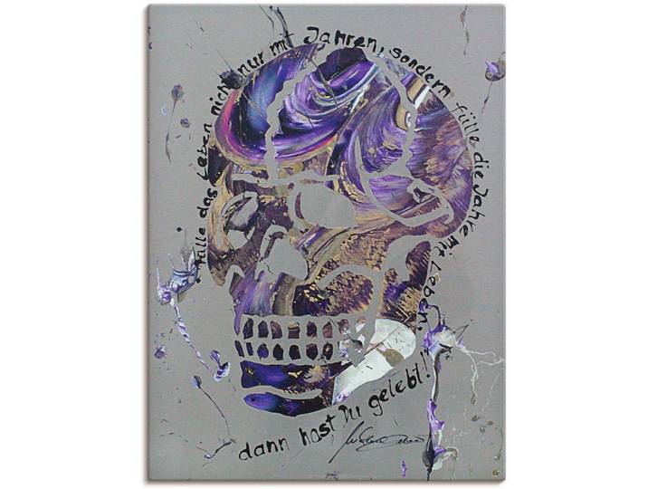 Leinwandbild ARTLAND Totenkopf 3 , lila (farbe bild(er): lila), B:60cm H:80cm, Bilder, Leinwandbild, als Leinwandbild in verschied. Grössen