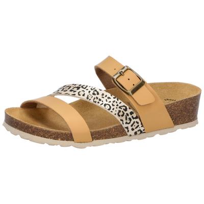 Hausschuh LICO "Pantolette Natural Glitter", Damen, Gr. 40, braun, Synthetik, Schuhe Hausschuh