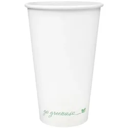 MONOUSO - Weißer Pappbecher "Go Green" 16Oz/540ml Ø9,0cm (1.000 Stück)