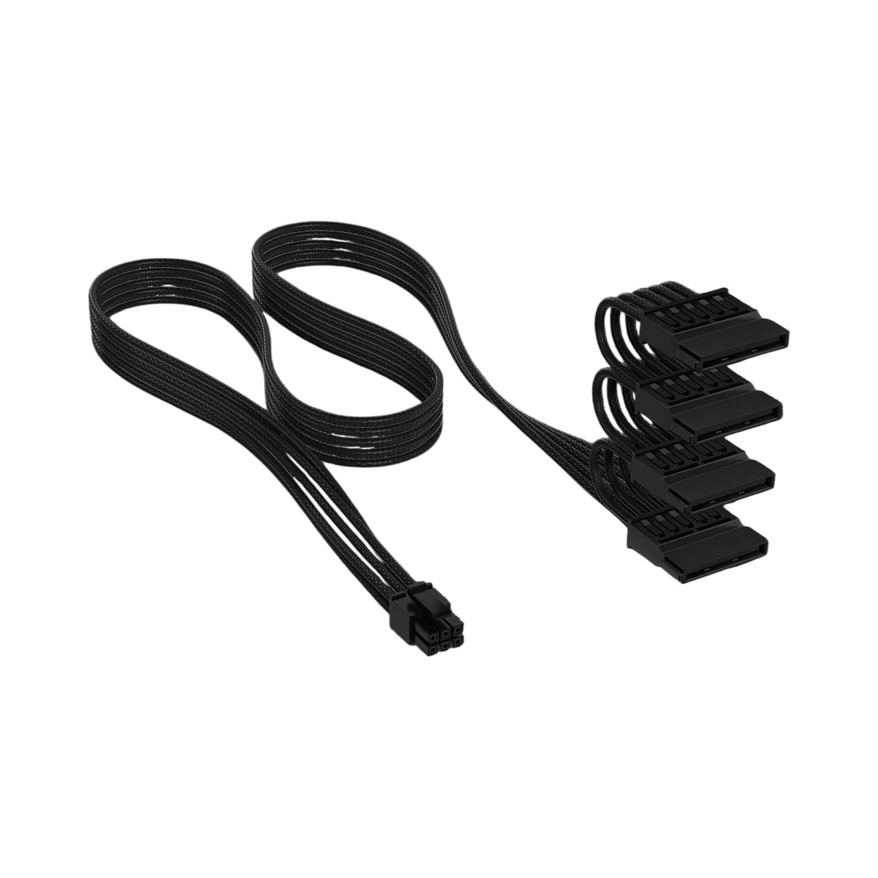 Corsair Premium Sleeved 4x SATA-Stromkabel, für Typ-5-Netzteil - schwarz