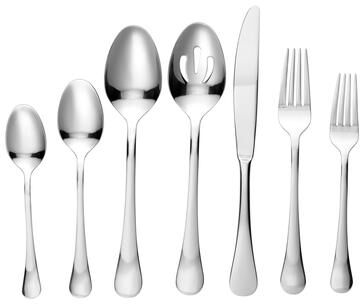 Lorren Home Trends 62 Piece Stainless Steel Flatware Set, Service for 12, Dishwasher Safe