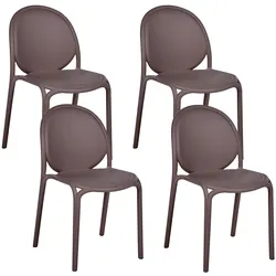 GARTENSTUHL 4er Set Braun Brugnello