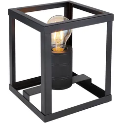 Tischleuchte Tischlampe Beistellleuchte Wohnzimmerleuchte Nachttischlampe, ON/OFF Schalter, Metall schwarz, E27, H 20 cm