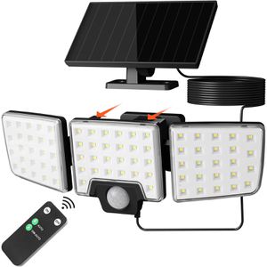 Lepro LED-Außenstrahler 10W, IP65 wasserdicht, 10 W / 1.000 Lumen, tageslichtweiß, Solar, mit Bewegungsmelder
