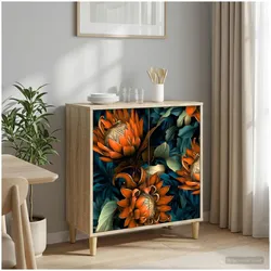 vidaXL, Kommode + Sideboard, Miley (Orangenmuster) (33 x 69 x 75 cm)