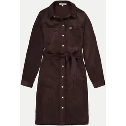 Hemdblusenkleid aus Cord Braun M