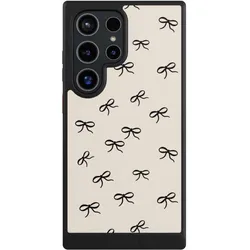 Nivocase Hülle für Samsung Galaxy S24 Ultra Handyhülle NIVOcore Case Schwarz Muster Schleife Schleifen (Samsung Galaxy S24 Ultra), Smartphone Hülle, Schwarz