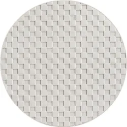 TEPPICH Flachgewebe LANGAU in Creme, mit Schachbrettmuster, Ø 80 cm