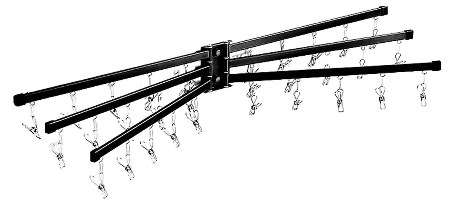 Roestvrijstalen sokkenhanger met winddichte clips