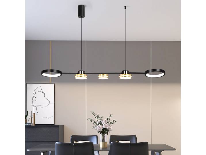 Lampes suspendues Table moderne LED Long lustre linéaire cuisine île éclairage pour lampe suspendue salle à manger salon bureau lumière