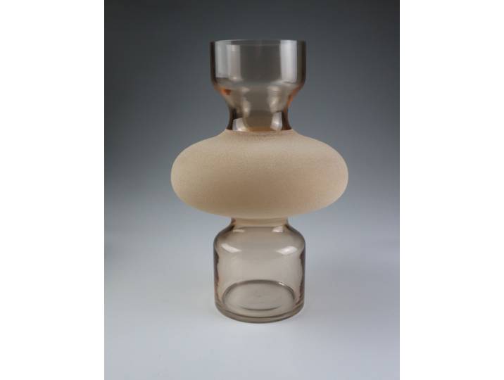 Dekovase AM DESIGN aus Glas , beige (créme), B:19,5cm H:30cm, Glas, Vasen, Dekovase, BxH: 19,5x30