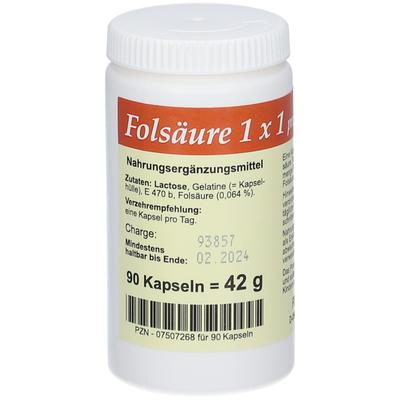 Folsäure 1X1 pro Tag Kapseln 90 St