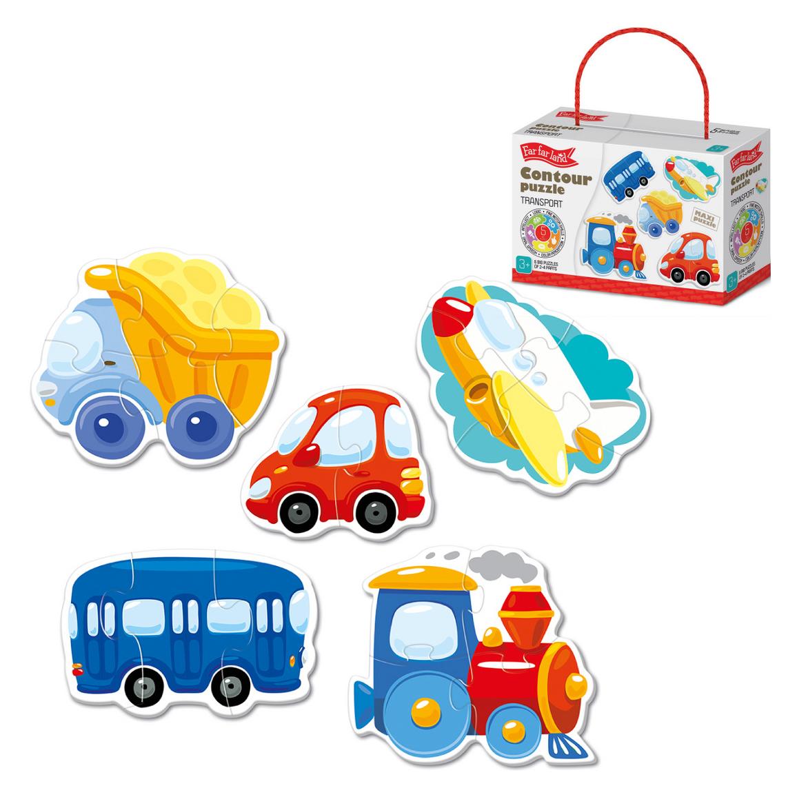 Montessori Lernspiel, ZickZack-Puzzle - Transport (F-02502)