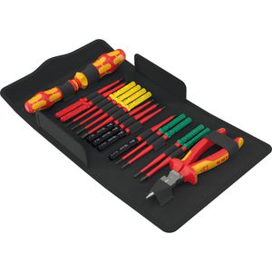 Wera Schraubendreher Kraftform Kompakt VDE 17 extra slim 2 TIE, Elektro VDE, Schlitz, Kreuz, Torx, Ratschenfunktion, 17-teilig, 60900 Stück