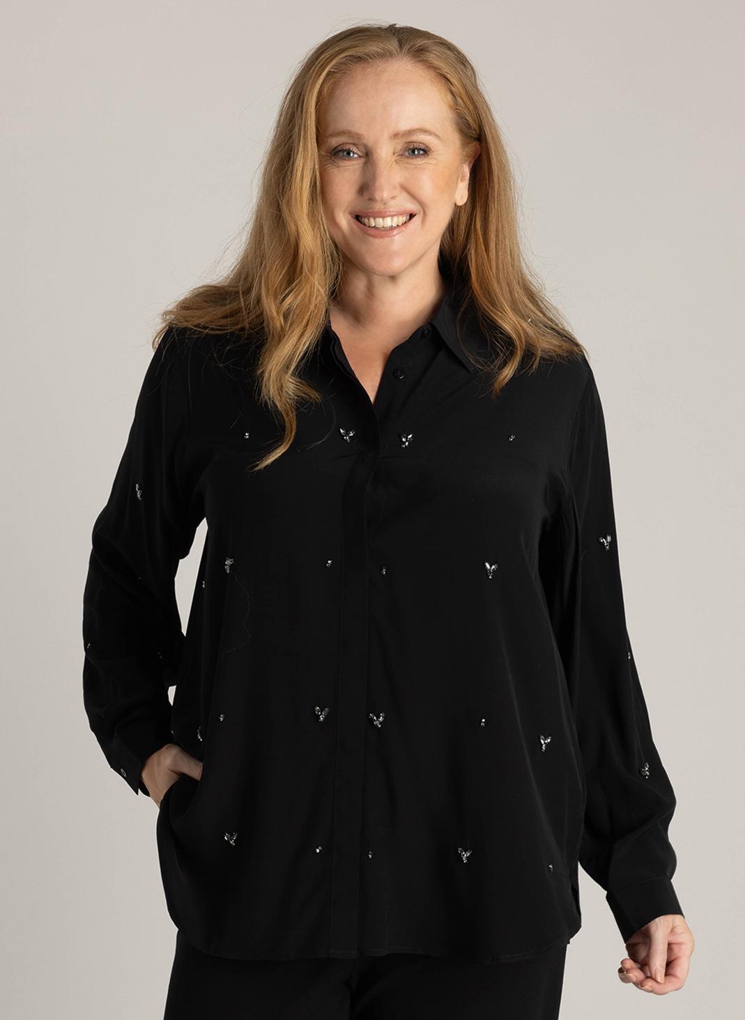 YEST CURVE Heike Tops Black