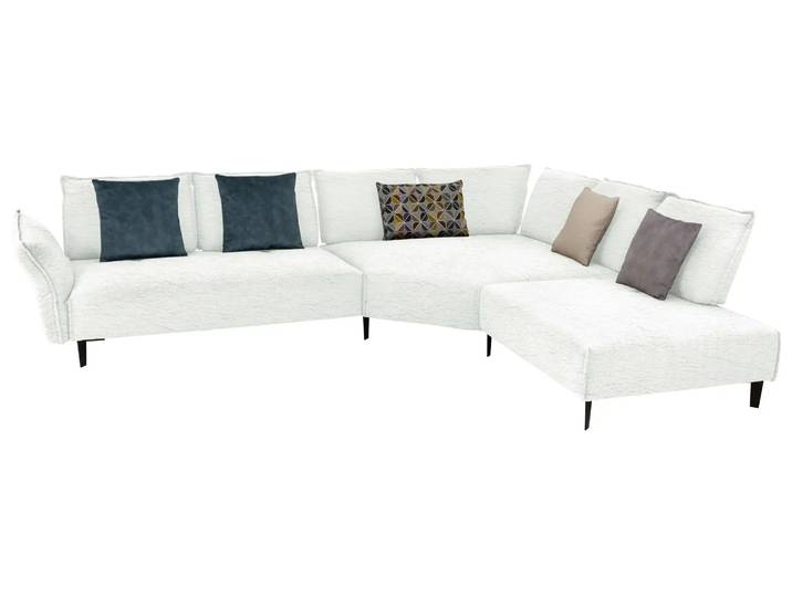Ecksofa Bochum Basic Schillig Willi / Farbe: Weiss / Material: Leder Basic