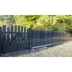 Kunststoff Zaun Rügen 180 x 120 cm - Lattenzaun aus Kunststoff, Anthrazit – Vorgartenzaun – pflegeleichter Zaun für den Garten & Grundstück