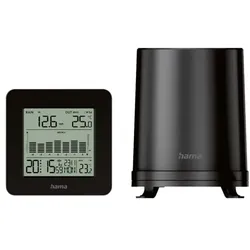 Hama Wetterstation »Mykonos« mit Regenmesser/Außensensor schwarz schwarz
