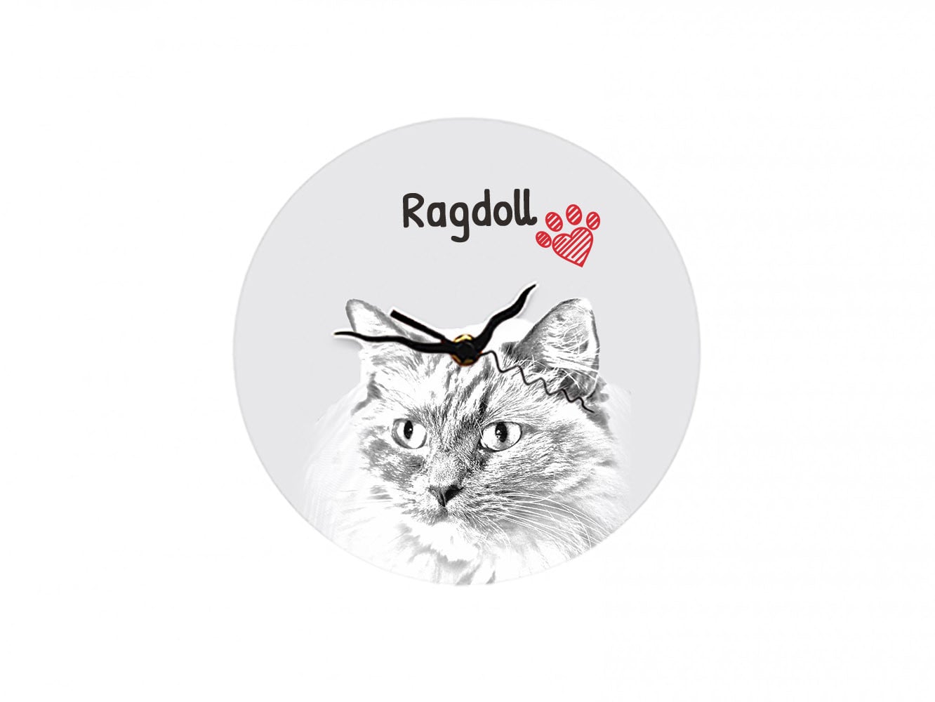 Art-Dog Wandklok Ragdoll