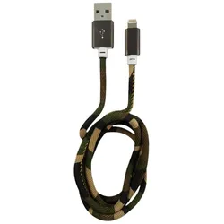 LC-Power LC-C-USB-Lightning-1M-5 (MFI) USB A zu Lightning Kabel, Camouflage grün