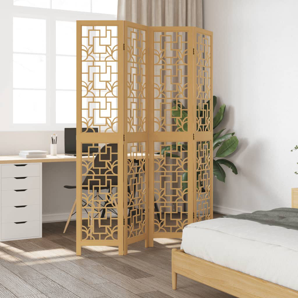 Latitude Vive Chassidi Solid Wood Accent Room Divider Brown 200cm H x 145cm W