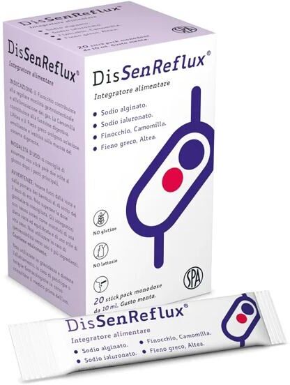 Spa soc.pro.antibiotici Dissenreflux 20 Stick Integratore di Sodio Alginato e Acido Ialuronico