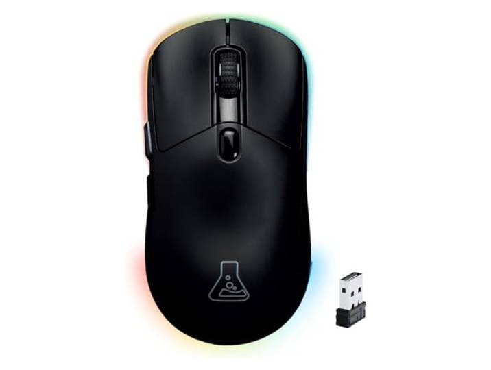The G-Lab Kult Titanium Draadloze gamingmuis, oplaadbaar, bluetooth/2.4/bekabeld, drievoudige modus, lange batterijduur, RGB, 12.000 dpi, gamingmuis, 100% personaliseerbaar, PC/PS4/PS5, nieuw