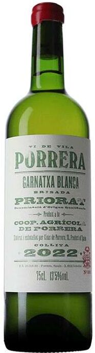 Cims de Porrera Vi de Vila Porrera Blanc 2022 - Vino blanco de España con 14,50% de graduación