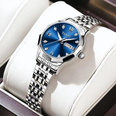 Inspire Select OLEVS Elegant Golden Women's Quartz Watch Waterproof Stainless Steel Luxury Ladies Wristwatch silver Blue